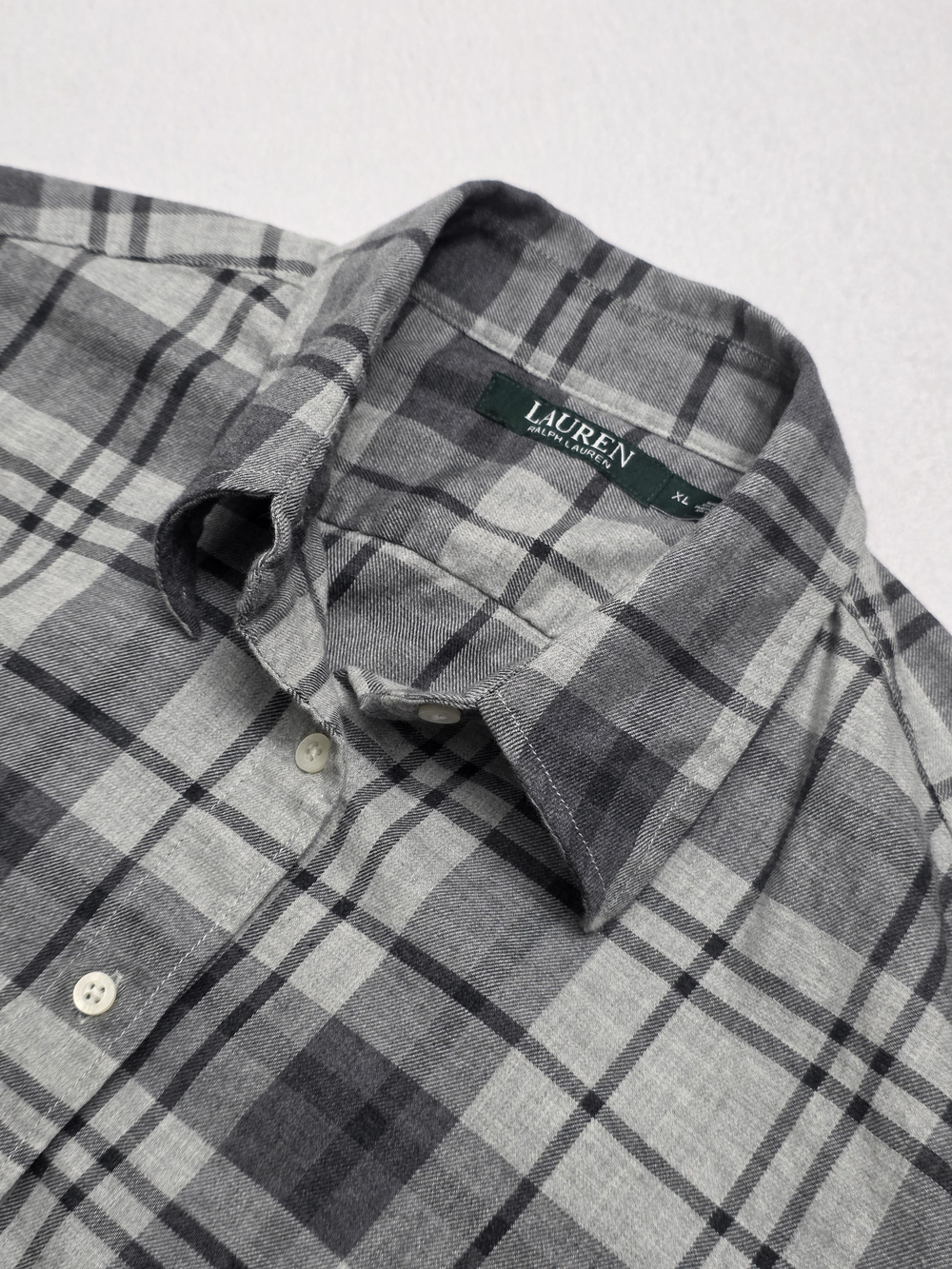 Lauren Ralph Lauren Women's Gray Plaid Button Up Shirt